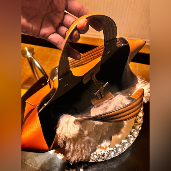 Tory Burch Rory Mini Shearling Tote. - Picture 15 of 15